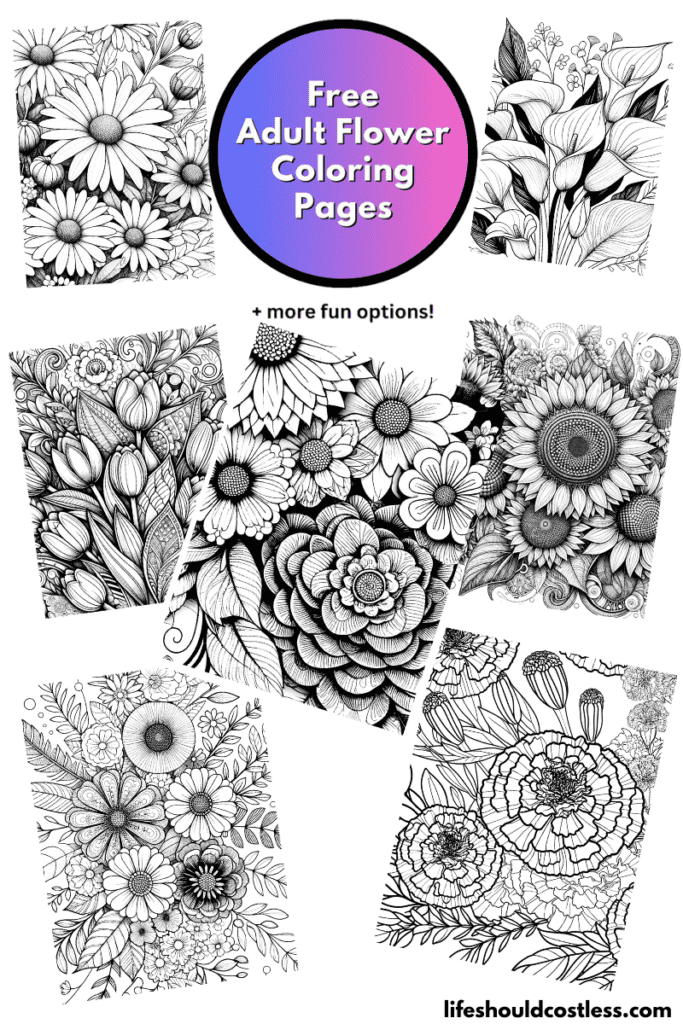 Adult coloring pages floral