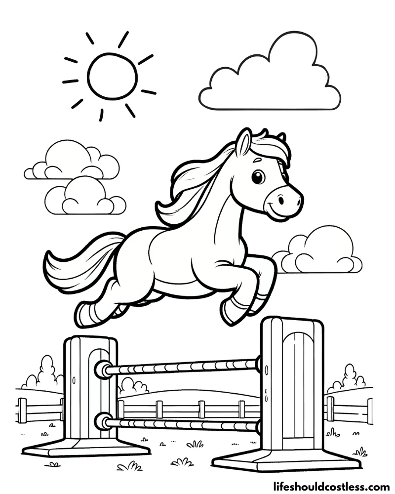 Coloring book pages horse example