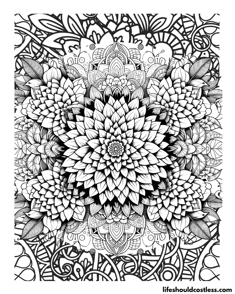 Coloring for adults flowers example