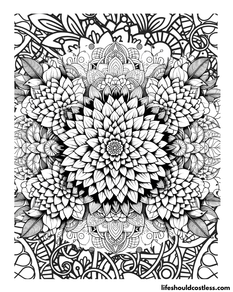 Coloring for adults flowers example
