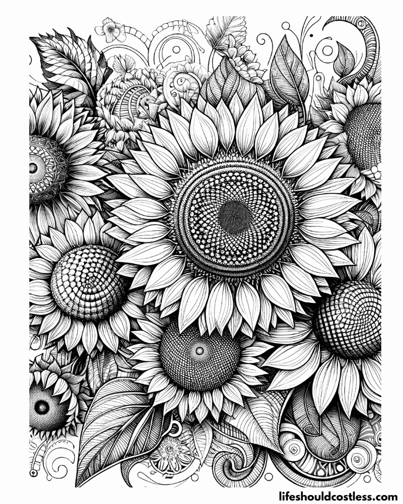 Coloring pages for adults flowers example