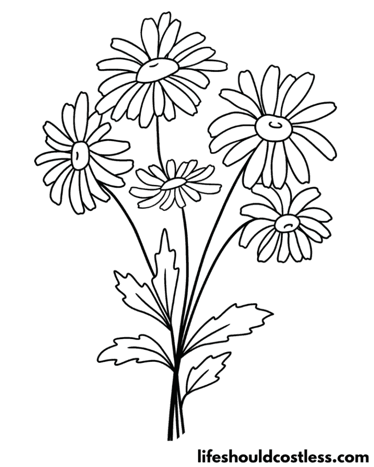 Daisy Coloring Pages (free printable PDF templates) - Life Should Cost Less