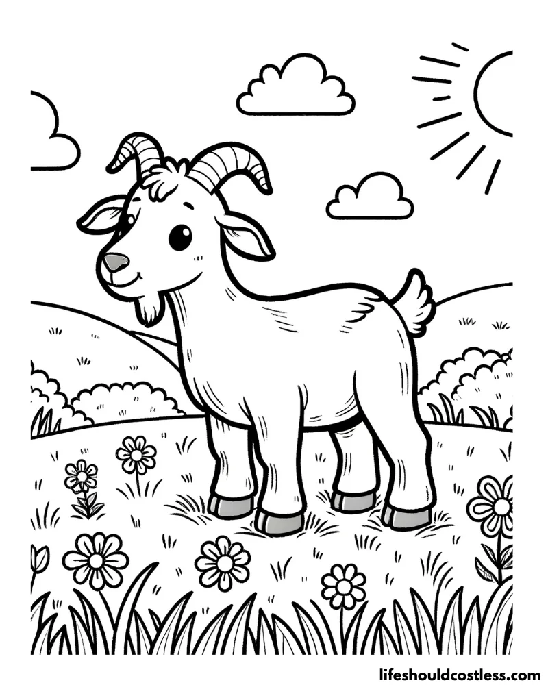 Goat coloring sheet example