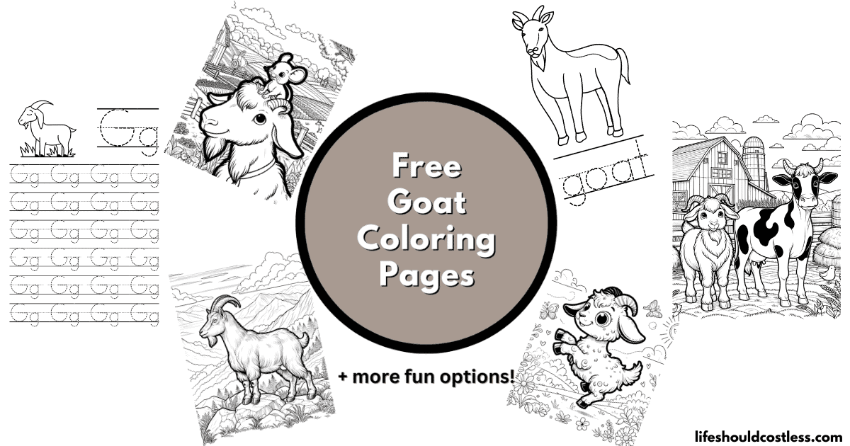 Goat Coloring Pages (free printable PDF templates) - Life Should Cost Less