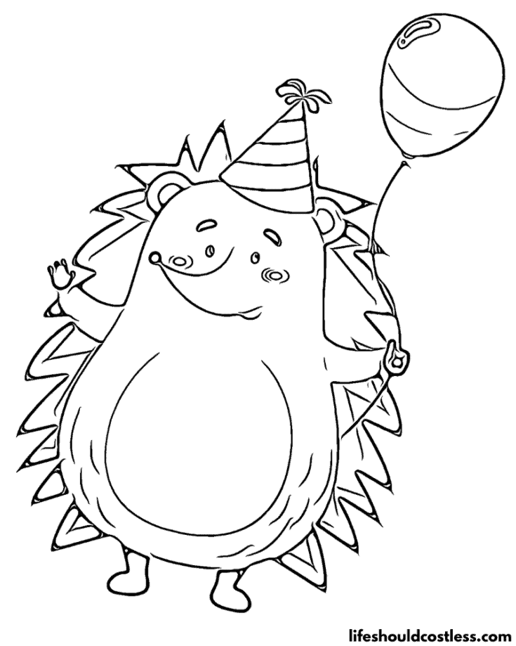 Hedgehog At A Party Color Sheet Example