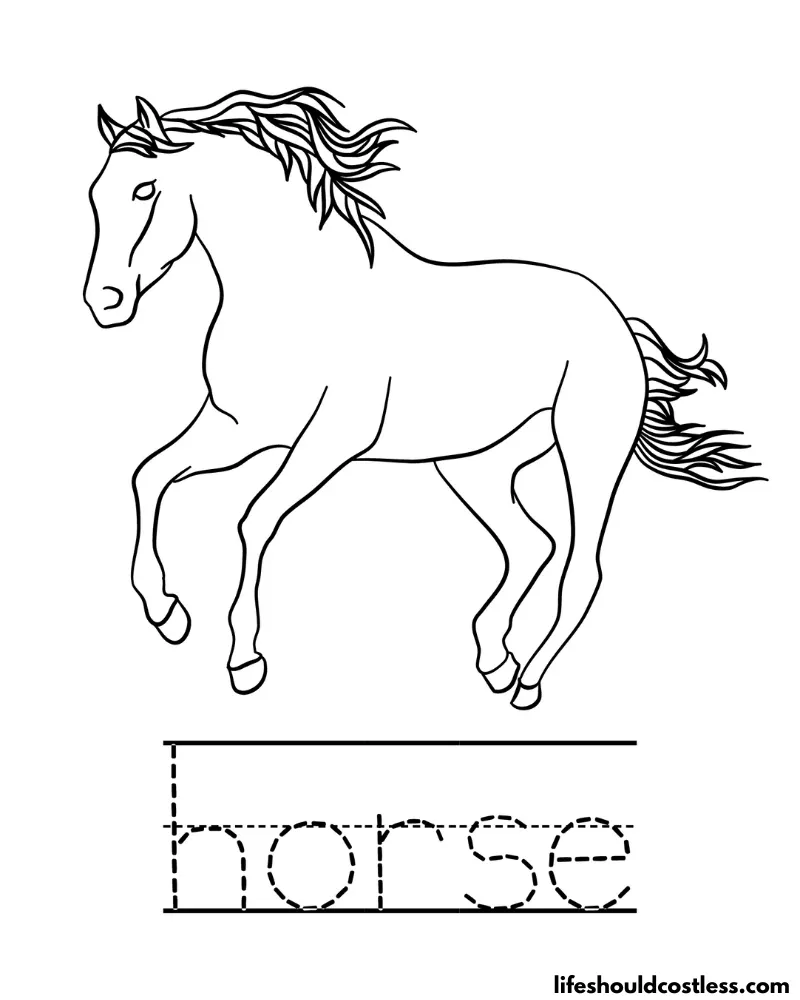 Letter H is for horse worksheet example