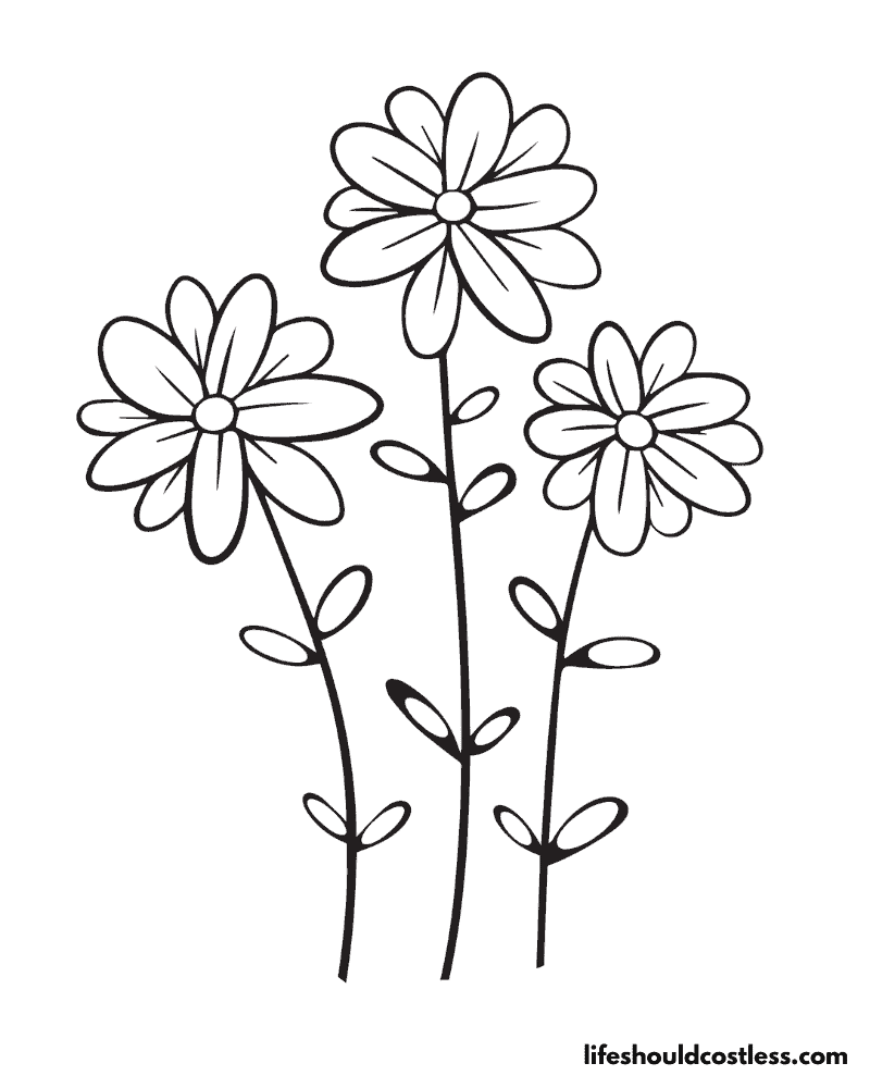 Spring Flower Coloring Pages Example