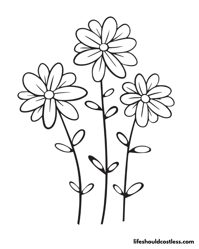 Spring Flower Coloring Pages Example