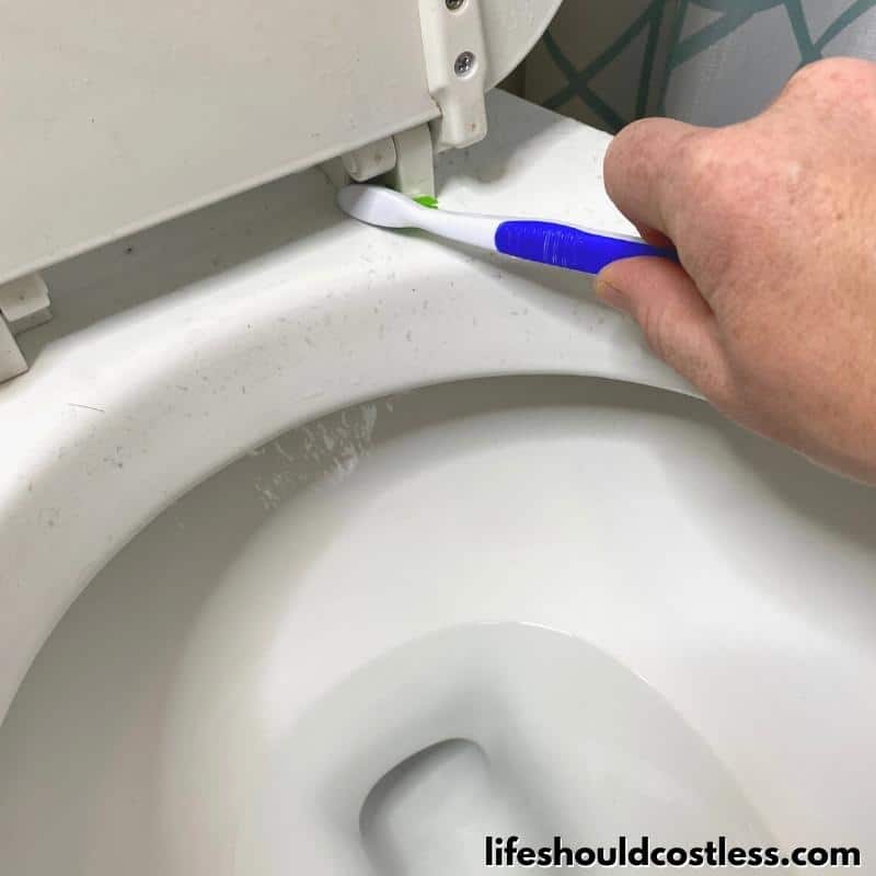 Toilet cleaning and disinfecting with vinegar Step 2 A