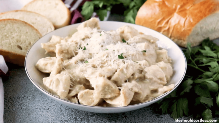 Crock Pot Chicken Alfredo with Video • Bread Booze Bacon