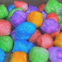 color cotton balls