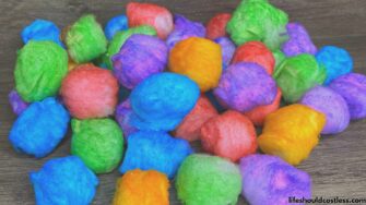 color cotton balls