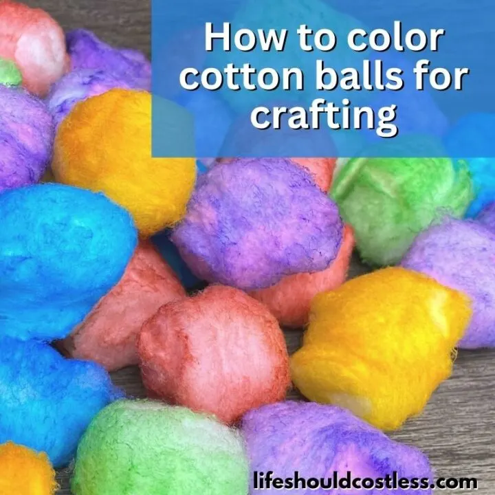 how to dye cotton balls, colored cotton balls tutorial