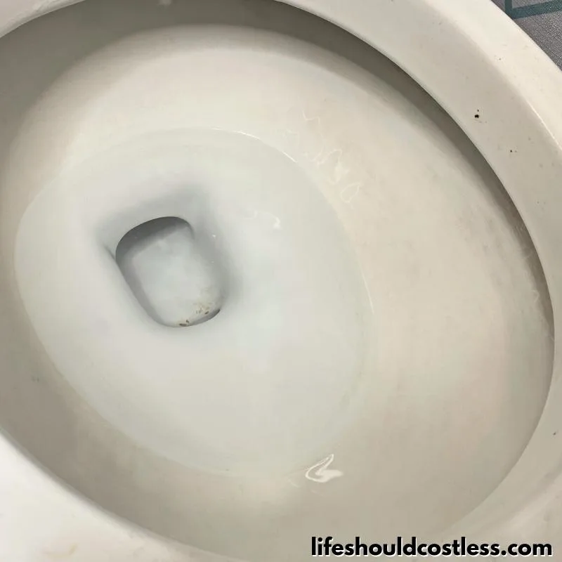 how to get rid of ring in toilet or hard water stains with a pumice cleaning stone step 3