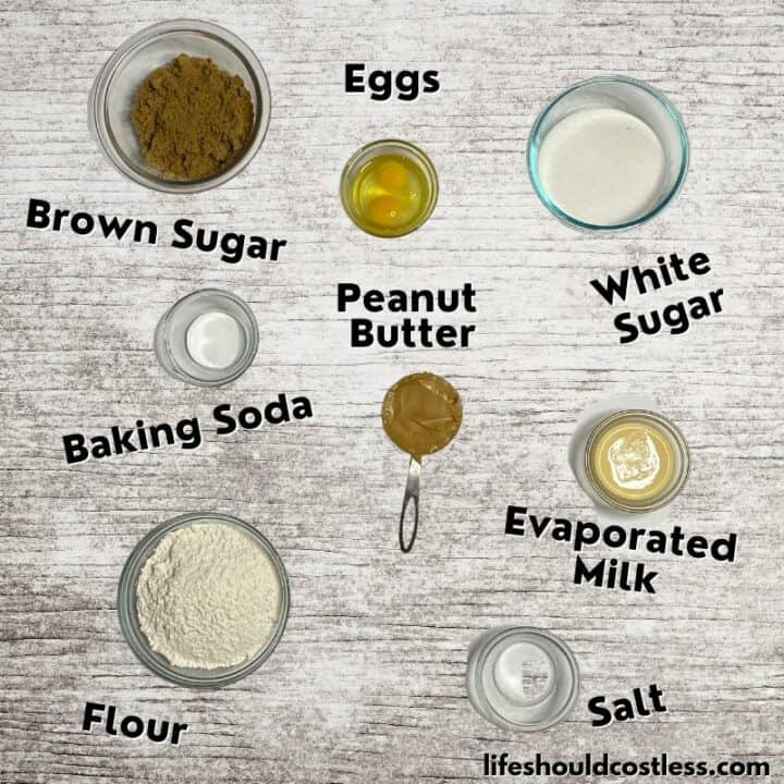 peanut butter cookie ingredients