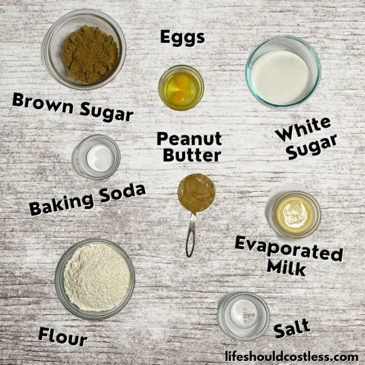 peanut butter cookie ingredients