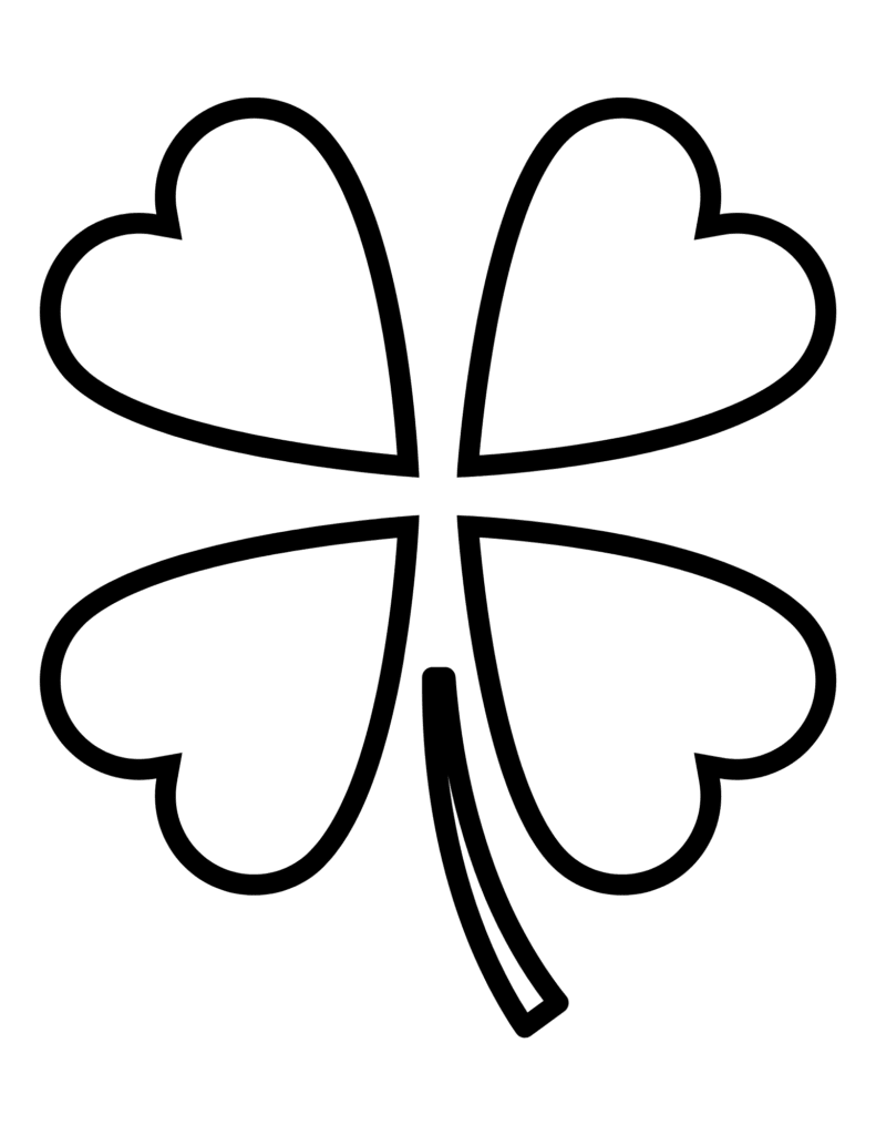 4 leaf clover coloring pages