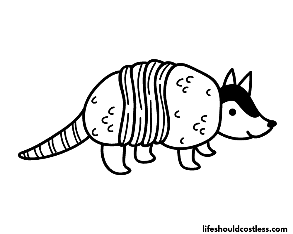 Armadillo coloring pages example
