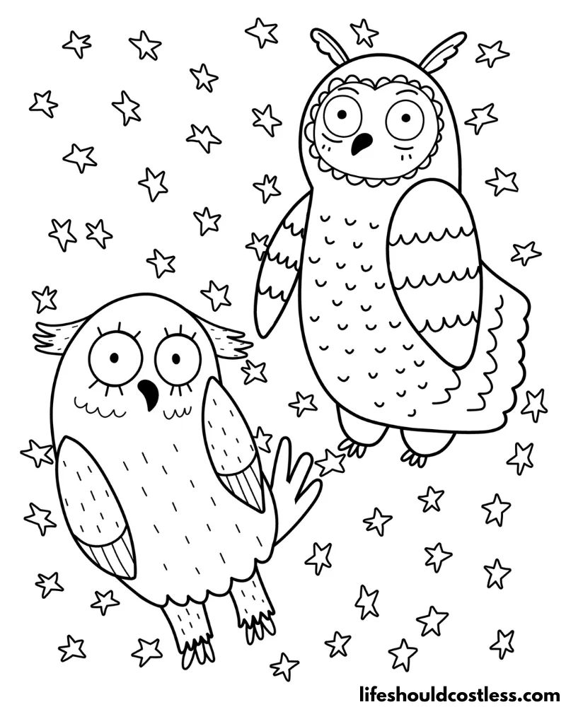 Coloring Page Of Owl Example