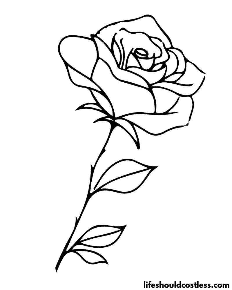 Coloring Page Rose Example
