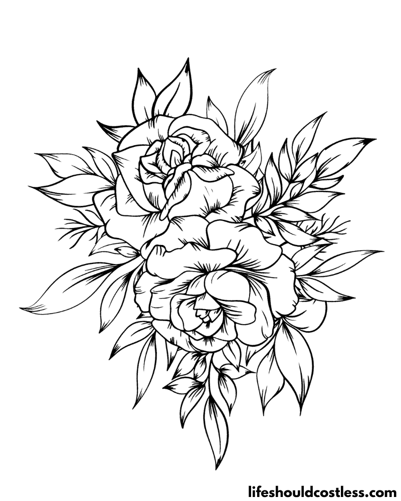 Coloring Pages For Roses Example