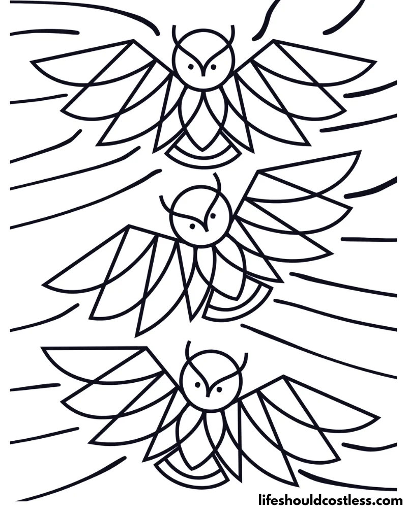 Coloring Pages Owls Example
