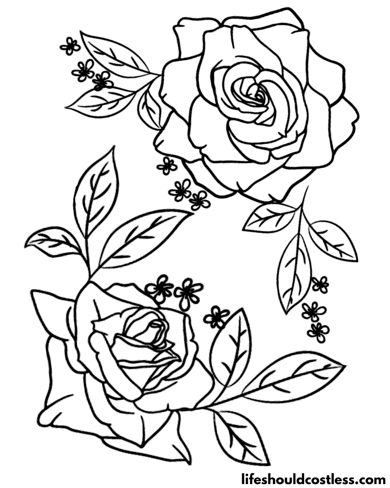 Coloring Pages Roses Example