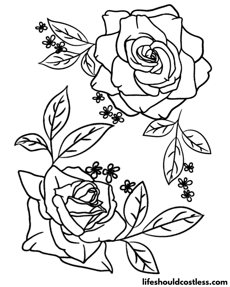 Rose Coloring Pages (free printable PDF templates) - Life Should Cost Less