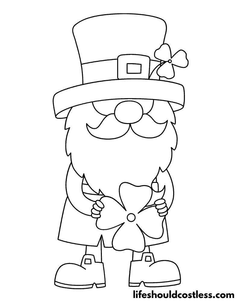 Coloring pages of a leprechaun example