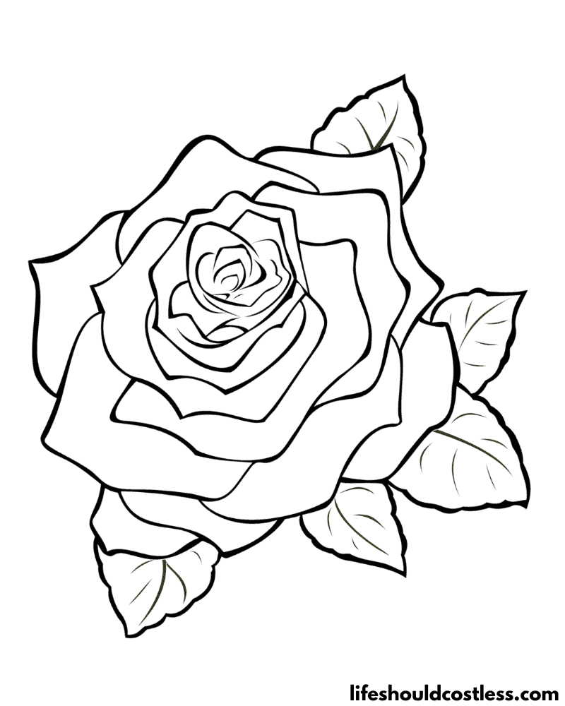 Colouring Pages Rose Example