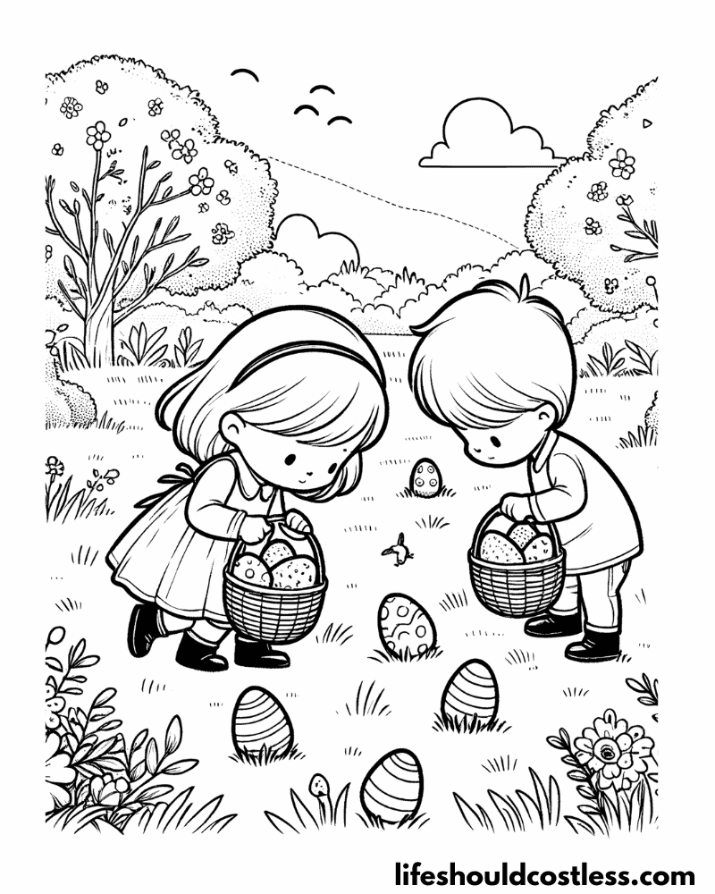 Colouring pages of Easter example