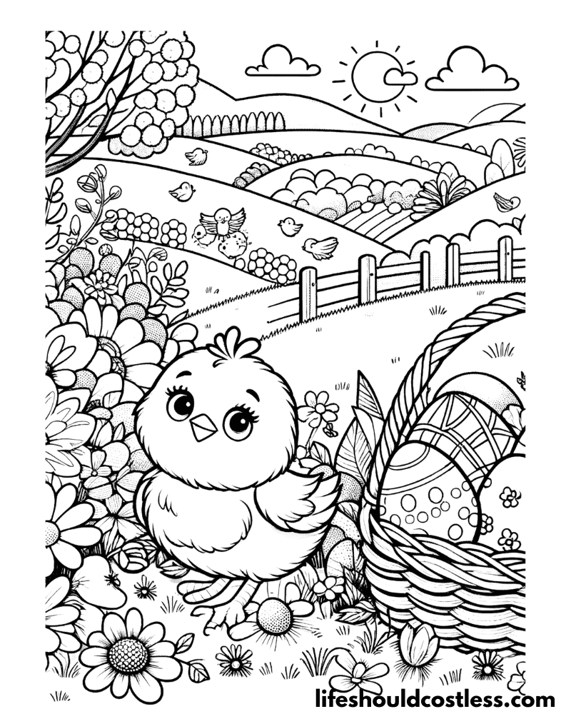 Easter coloring paper example