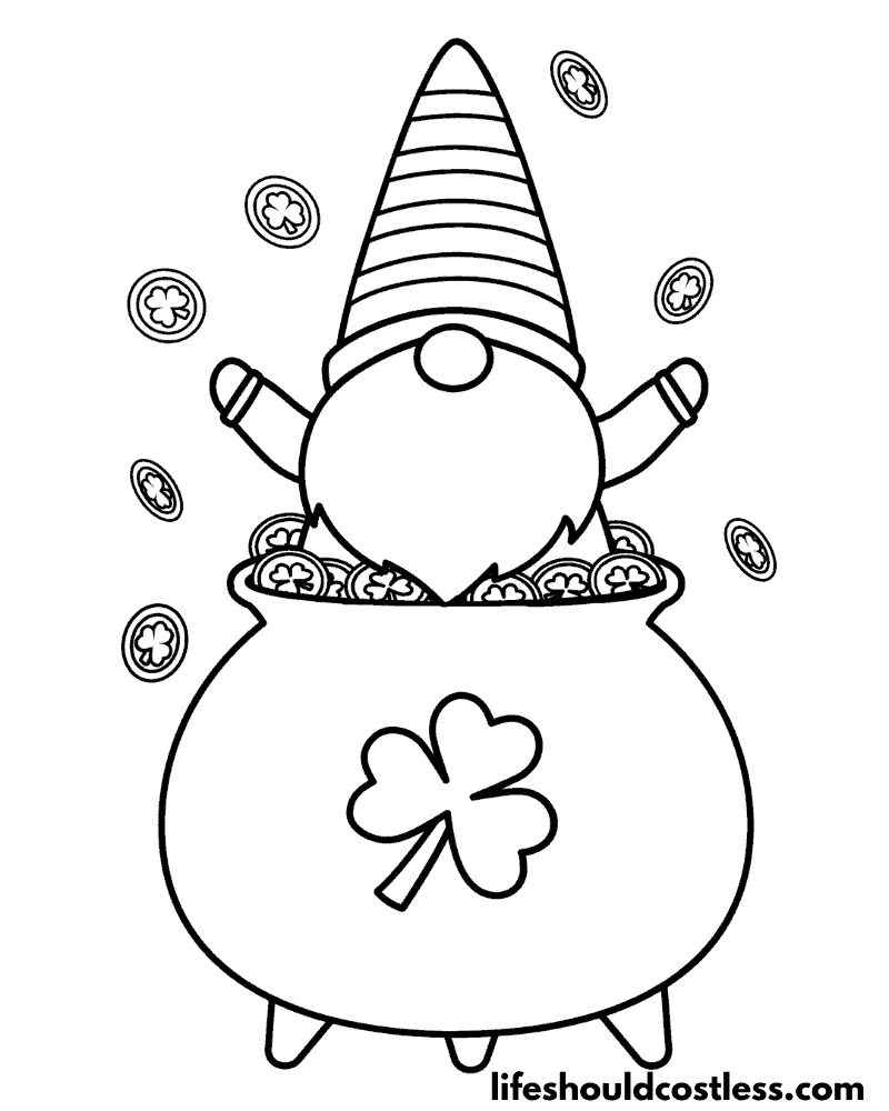 Gnome leprechaun coloring page example