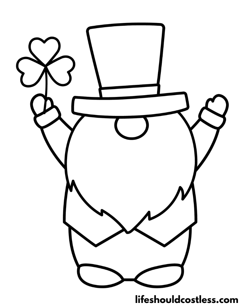 Gnome leprechaun colouring pages example