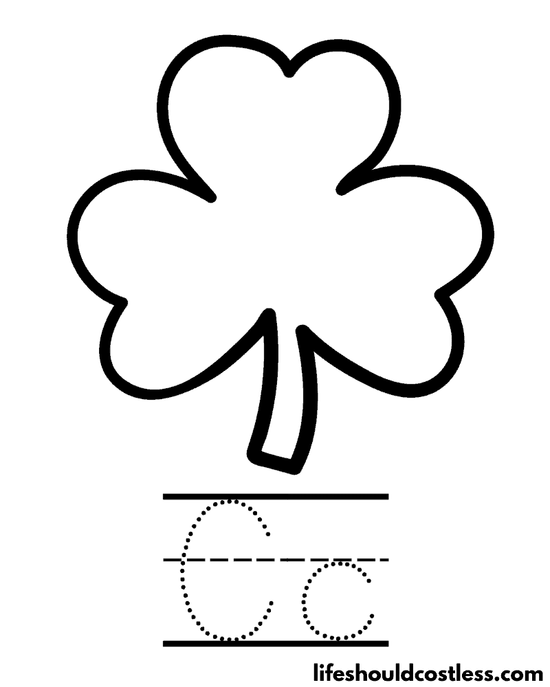 Letter C Is For clover coloring page B example