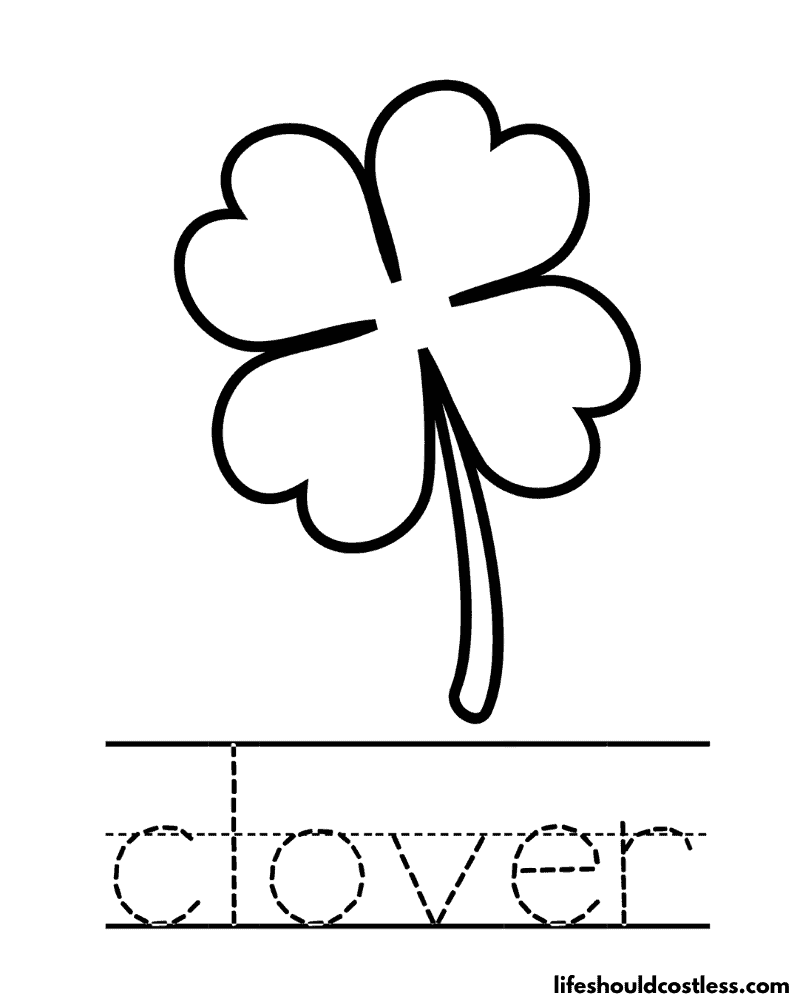 Letter C is for clover worksheet example