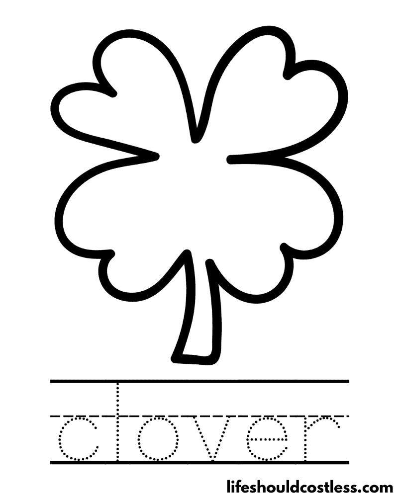 Letter C is for clover worksheet B example