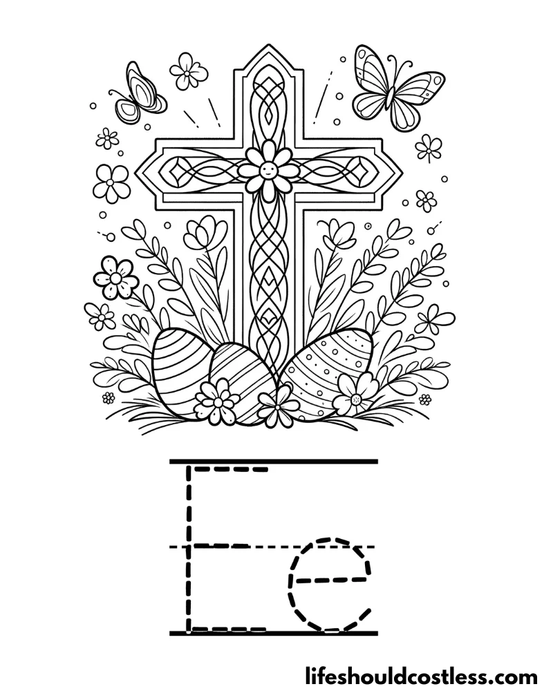 Letter E is for Easter coloring page example
