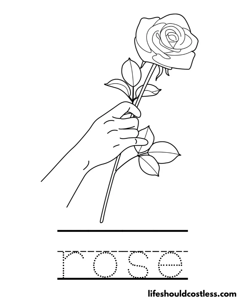 Letter R Is For Rose Coloring Page Example
