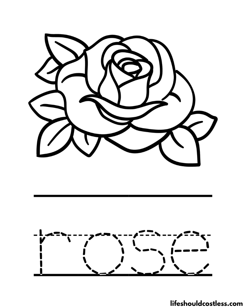 Letter R is for rose worksheet example