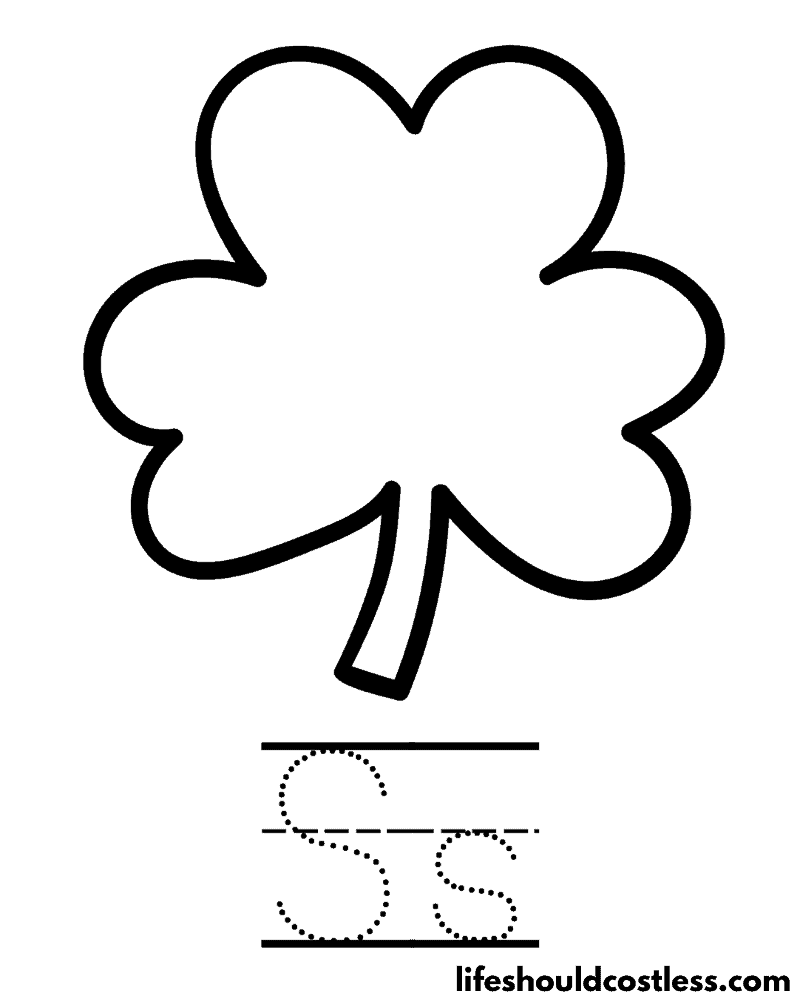 Letter S is for shamrock coloring page B example