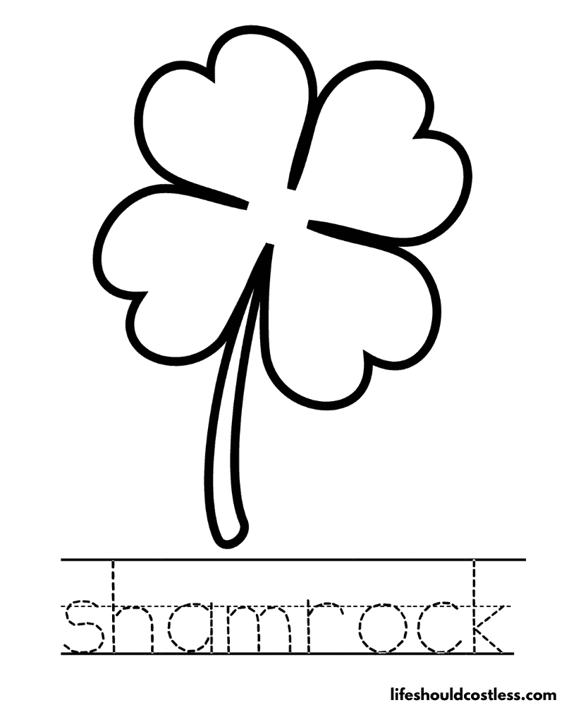Letter S is for shamrock worksheet example