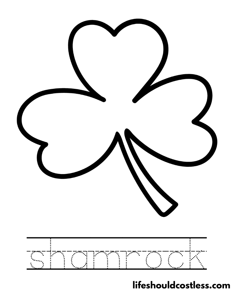 Letter S is for shamrock worksheet B example