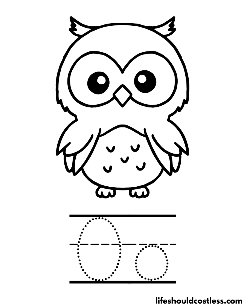 Letter O Is For Owl Coloring Page Example