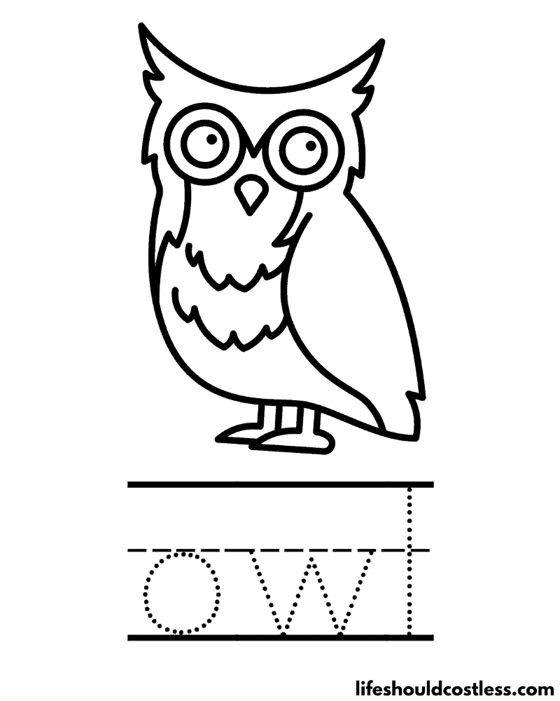 Letter O Is For Owl Worksheet Example
