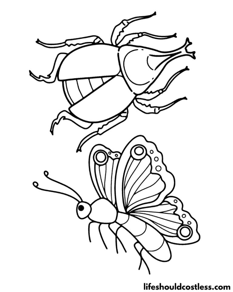 Insect Coloring Pages (free PDF prints) - Life Should Cost Less