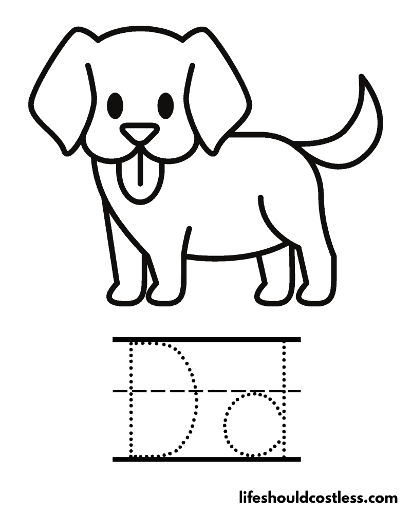 D Is For Dog Coloring Page Example