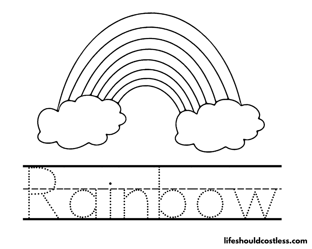 R is for Rainbow Coloring Sheet Example
