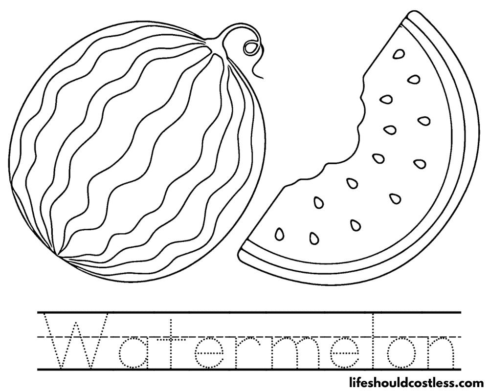 writing W is for watermelon template example