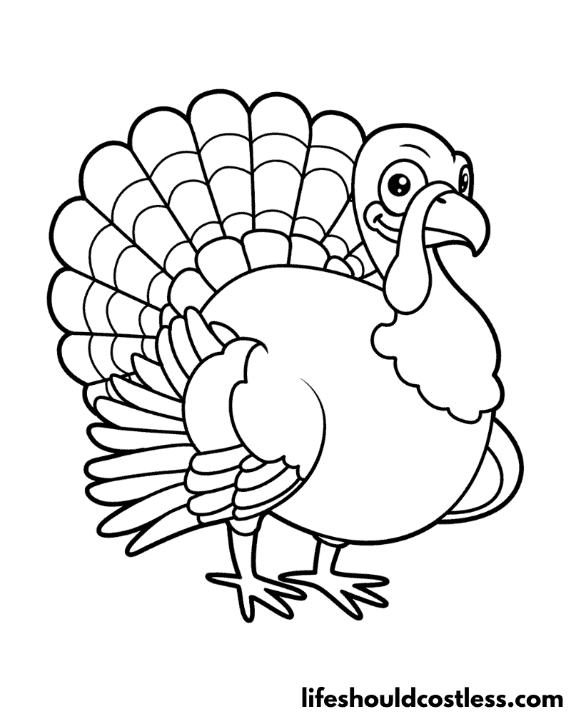 Coloring Page Of A Turkey Example